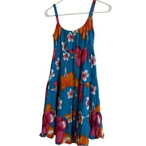 3/$7 ALOHA FASHION Floral Women Dress in Blue and Orange size OS